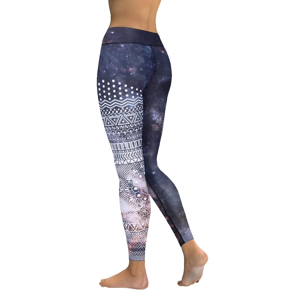 Brown galaxy aztec mandala high waistband legging (3)