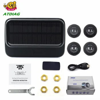 

Hot sales Solar 168 TPMS Car Tire Pressure Alarm Monitor System Display Temperature Warning Fuel Save with 4 Sensors
