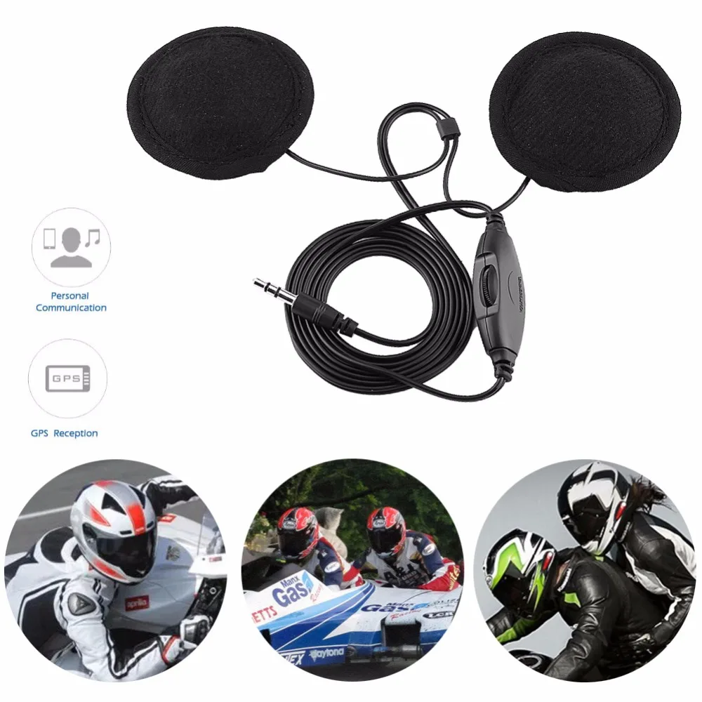 

2018 New Motorcycle Helmet Headphone Stereo Interphone Headset Intercom Call Earphone 3.5mm Jack-plug For Mobile Phone MP3