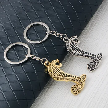 

3D Metal Cobra Snake Emblem Badge Auto Car Keyring Key Ring Chain Keychain For Ford Focus 2 3 Mustang shelby GT Car Accessories