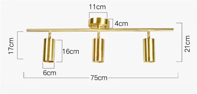 Luxury Br Copper Track Spotlights Led Ceiling Lamp Living Room Spotlights Led Ceiling Lamp Living Room