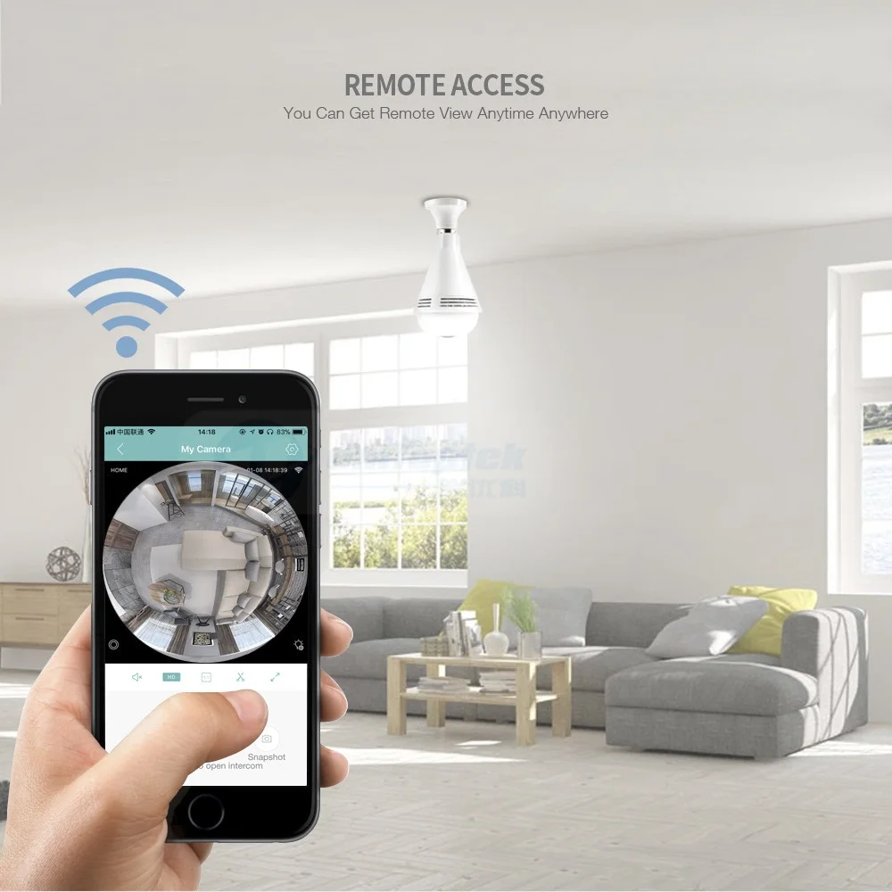 960P HD Bluetooth музыкальный динамик лампа Беспроводная IP камера 360 панорамный wifi