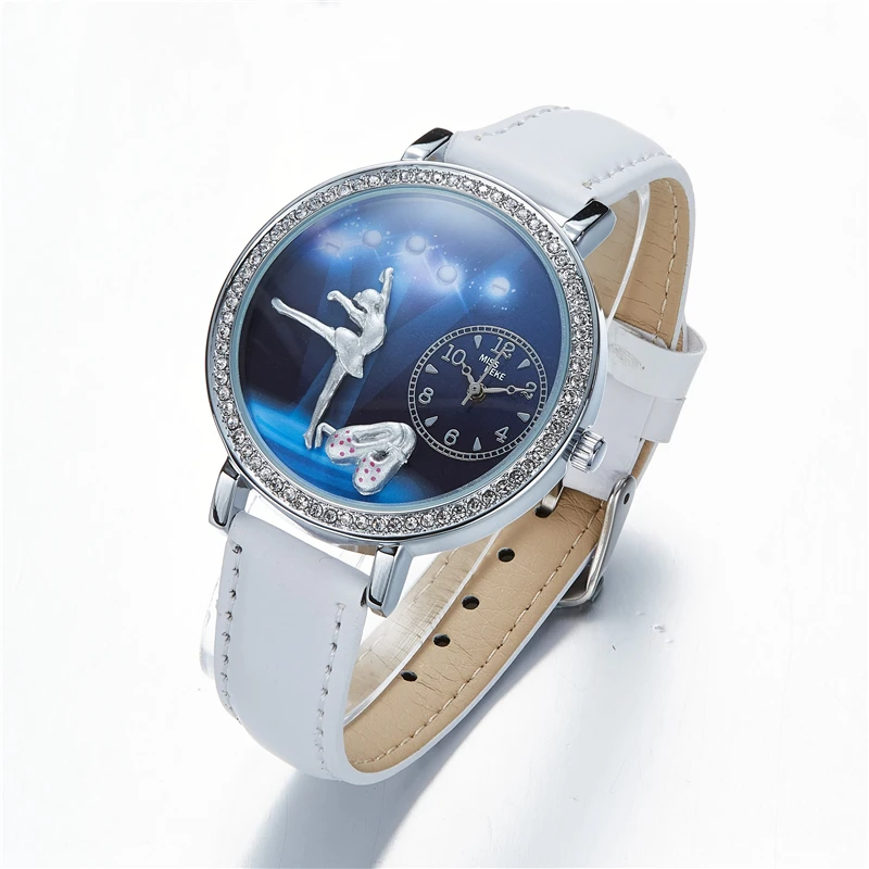 Miss Keke New 3d Clay Cute Mini World Ballet Gir Women Watches Relogio Feminino Ladies Fashion Leather Wristwatches 641