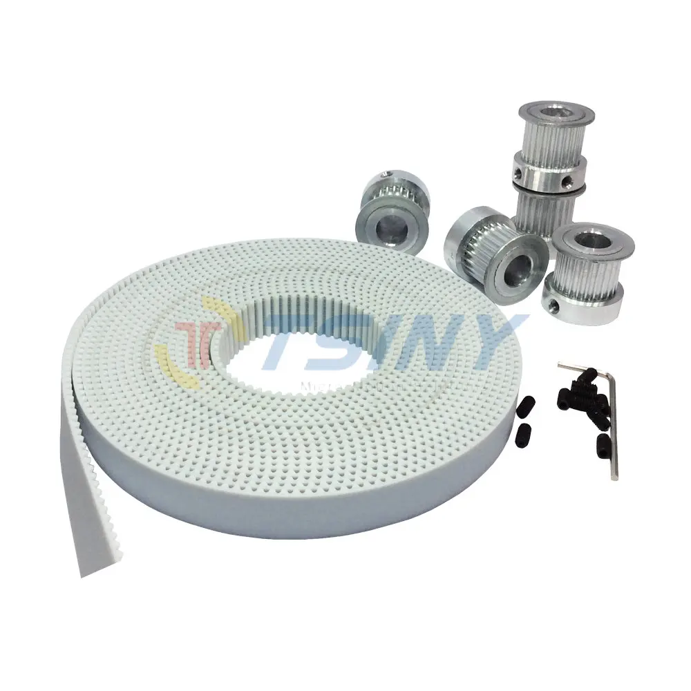

HTD 3M Timing Belt Open Ended White 5 Meters Belt Width 15mm + 5pcs 3M 25 Teeth Bore 6mm 8mm 12mm Pulley for 3D Printer Parts