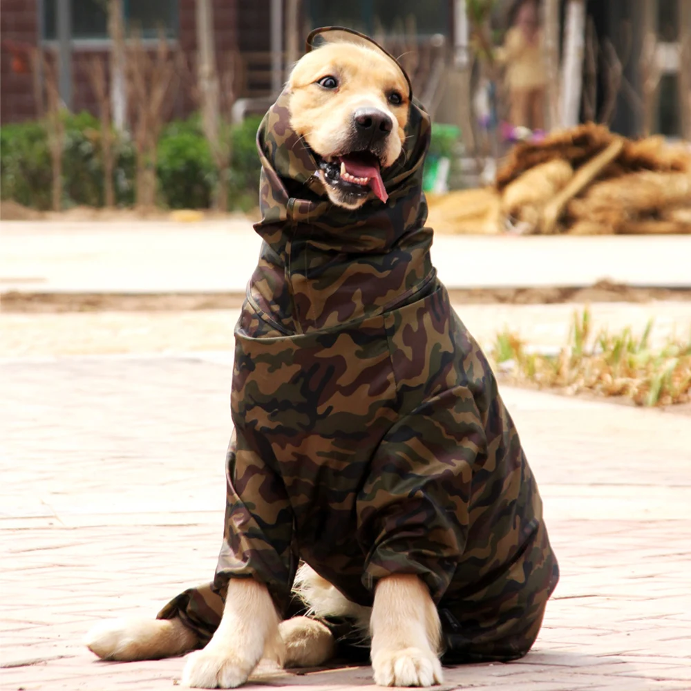 PVC Waterproof Overalls Raincoat Clothes For Large Dog Male Female Gril
