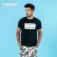 SIMWOOD, летняя новая мужская футболка с буквенным принтом, модная хип-хоп футболка из хлопка высокого качества размера плюс, 190117