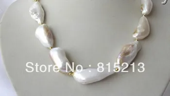 

ddh00236 stunning big baroque white freshwater cultured pearl necklace