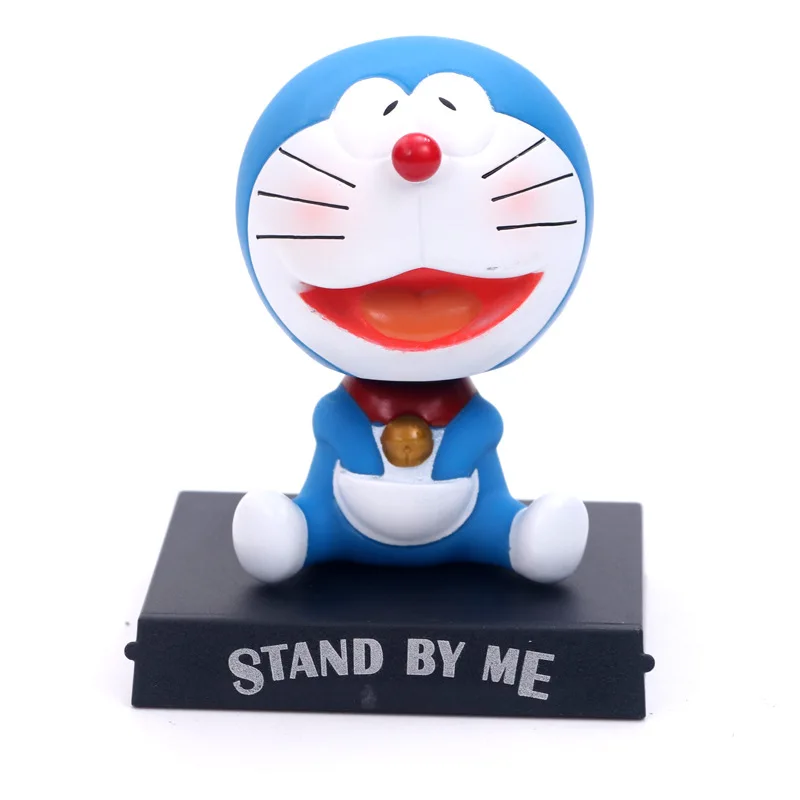 11 см Doraemon Аниме Фигурка встряхните голову держатель телефона кронштейн украшение автомобиля аниме модель ПВХ игрушки для рождественских подарков