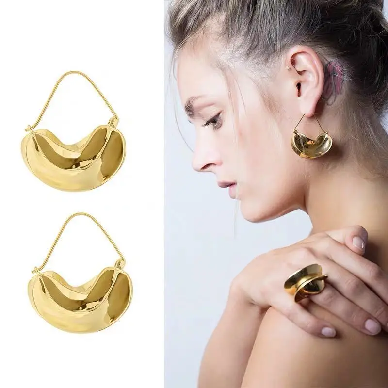 

Rongho Vintage Irregular Geometric earrings for women Punk brincos femme gold earring pendant gothic bijoux hiphop jewelry