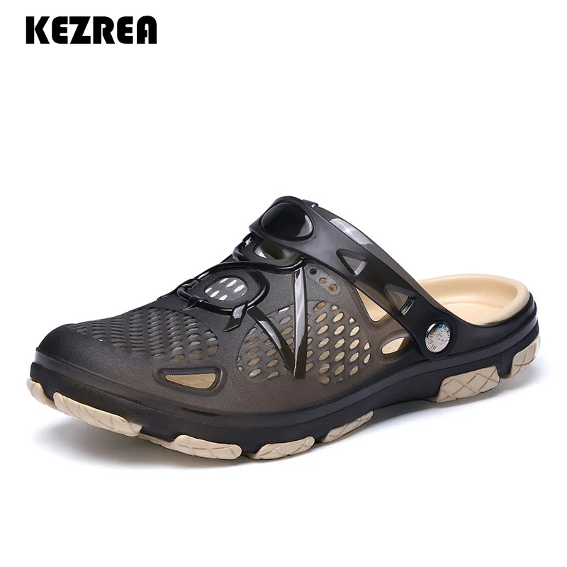 

2018 New Men Male Summer Beach Slippers Hole Hollow Out Ventilating Men shoes Breathable Beach Sandals big size 45