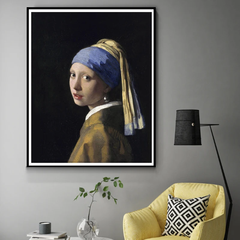 

Famous Canvas Painting Poster Het meisje met de parel Print Wall Art Pictures For Living Room Bedroom Dinning Room Home Decor
