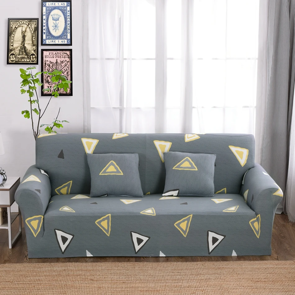 Grey Elastic Corner Sofa Covers For Living Room Multi size Yellow