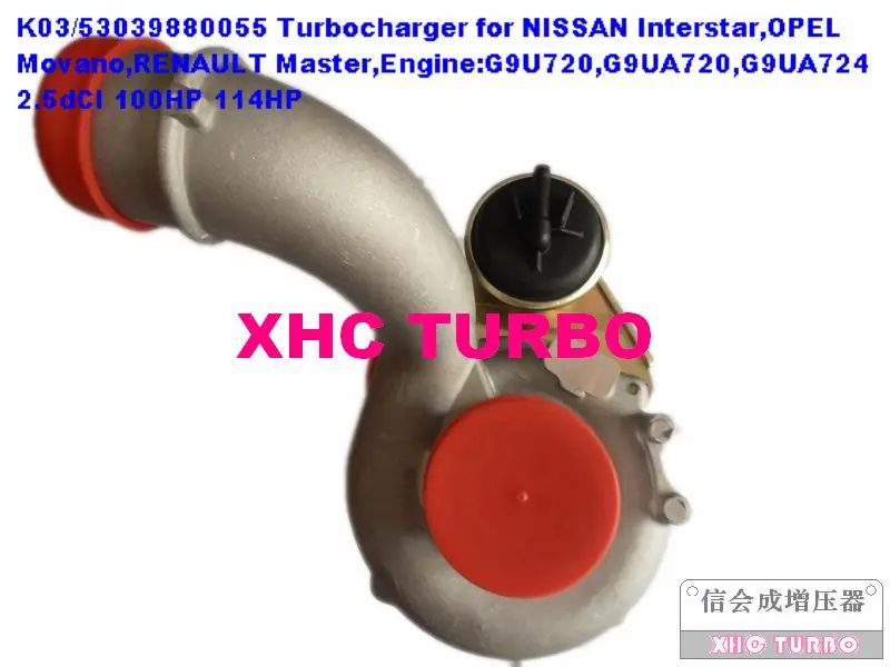 

NEW K03/53039880055 Turbocharger Turbo for Nissan Interstar Renault Master Opel Movano G9U 2.5dCI 100HP 115HP