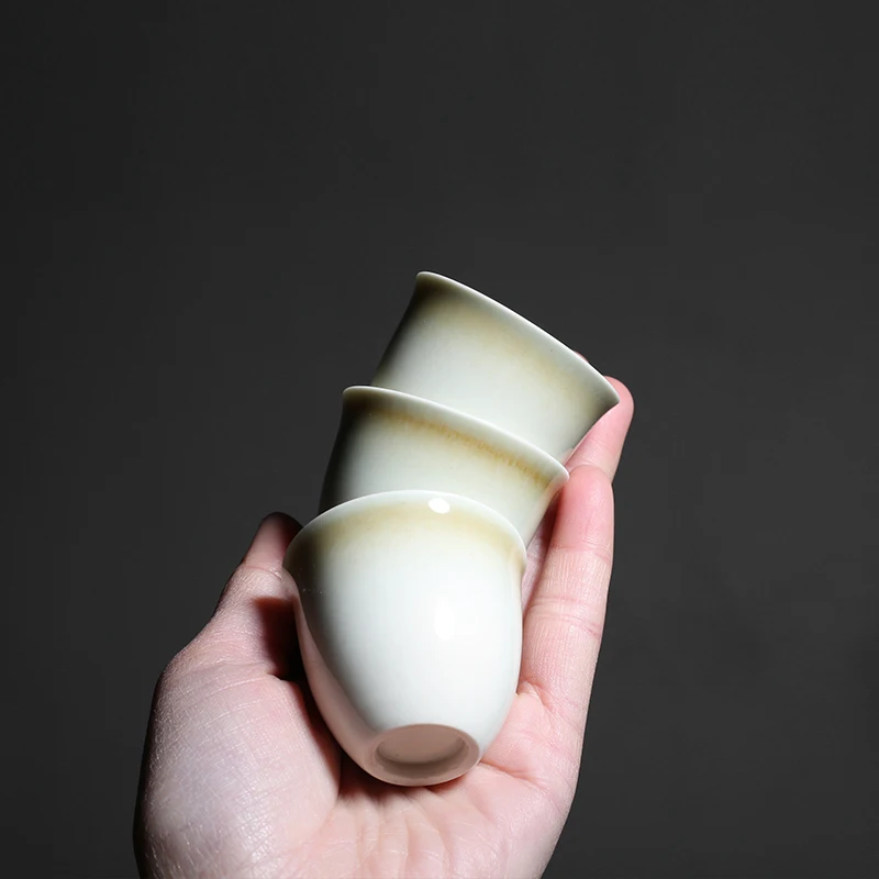 PINNY Plant Ash Glaze Teacups Ceramic Pigmented Tea Cup Chinese Kung Fu Tea Set High Quality Porcelain Cup Retro Bowl