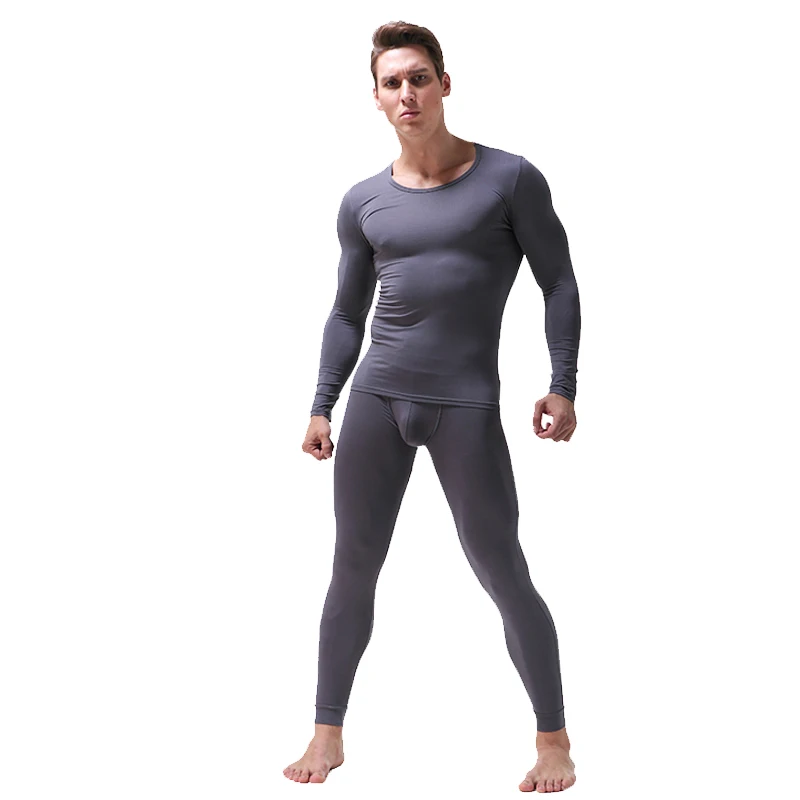 2Pcs/Set Comfortable Male Thermal Underwear Winter Long Johns Men ...