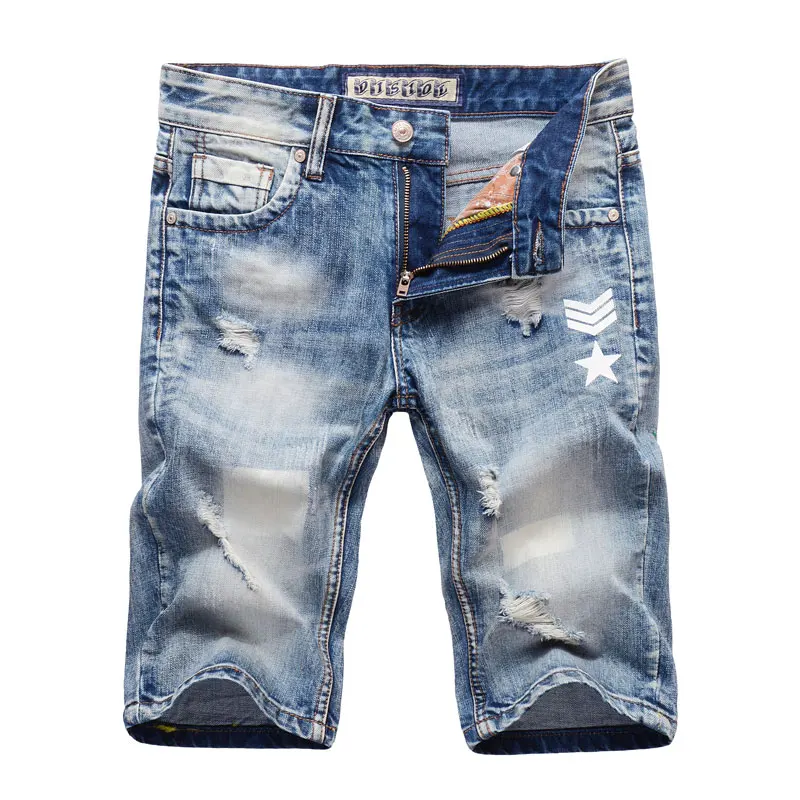 

Summer Fashion Mens Jeans Shorts High Quality Ripped Jeans For Men Denim Shorts Brand Street Youth Casual Beach Shorts Men Jeans