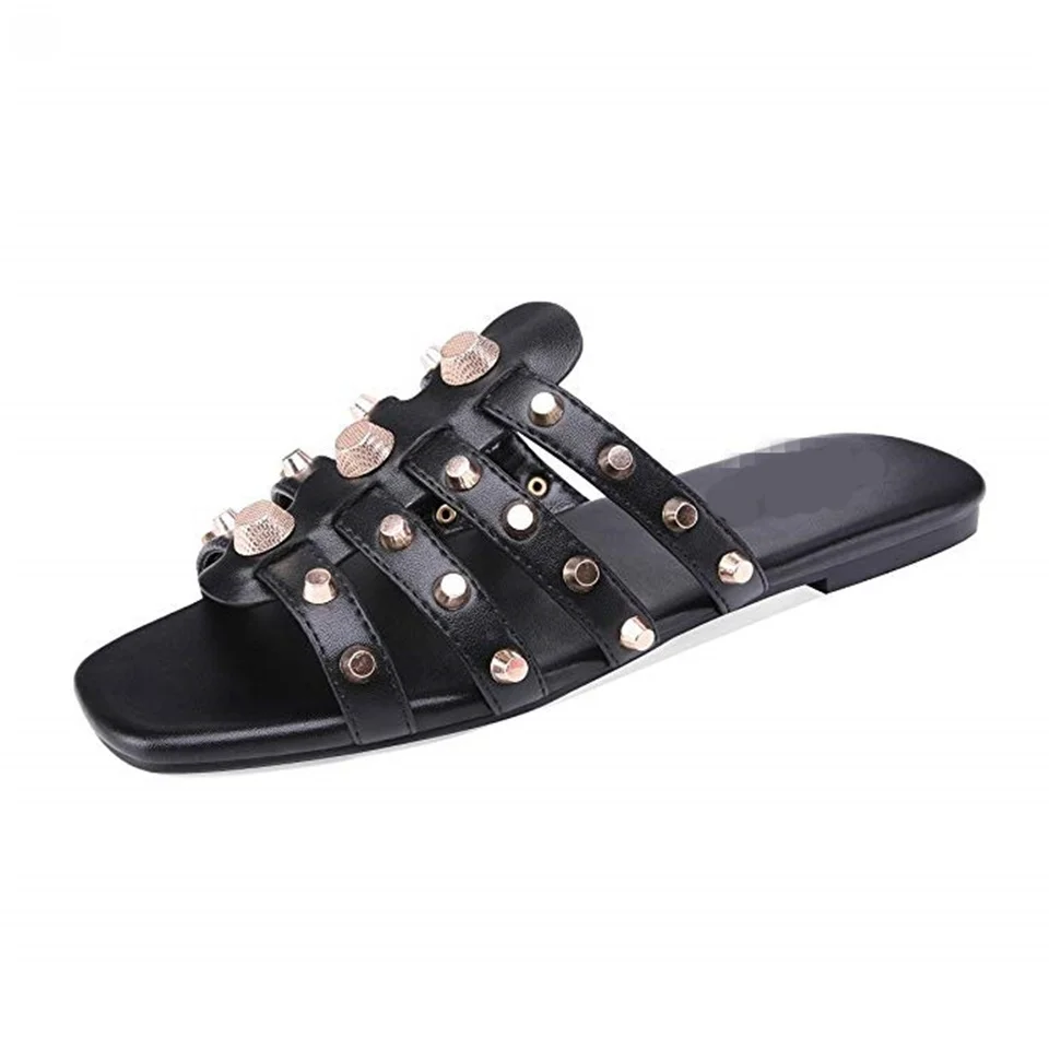 

Summer women's slippers fashion rivet decoration hot women's sandals shoes women size 35-43