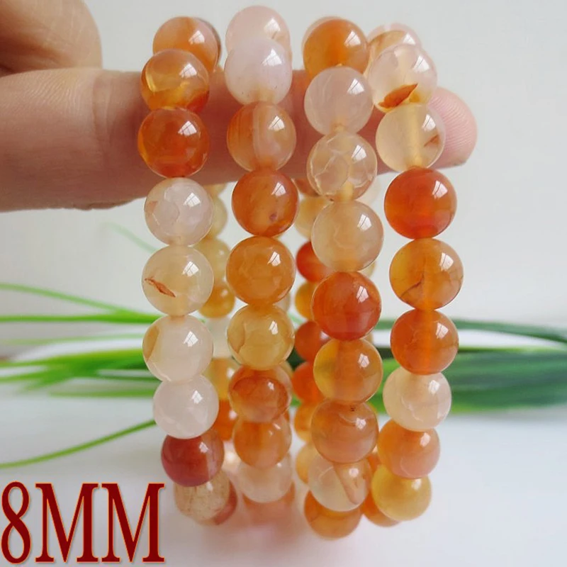 MOROW Fashion Dainty Natural Stone Bracelets Dragon Veins Agates Round Bead for Women Men Jewelry Charm Handmade Bracelets New (13)