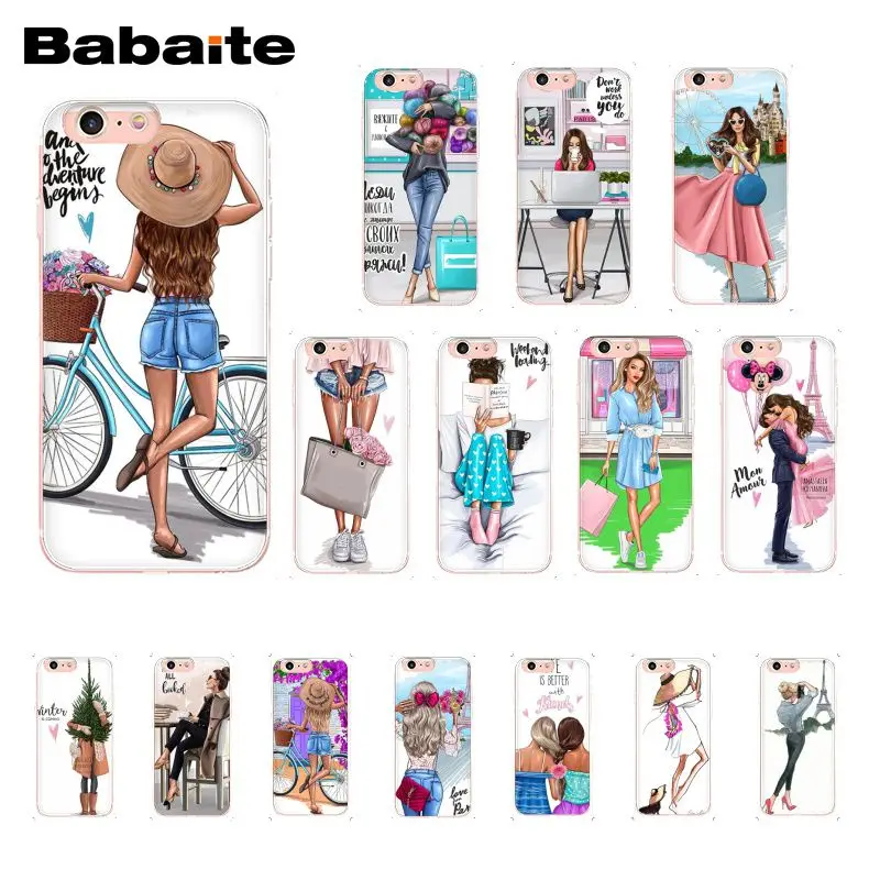 

Babaite VOGUE Christmas Princess Girl Female boss coffee Phone Case for iPhone 8 7 6 6S Plus X XS MAX 5 5S SE XR 10 Cases