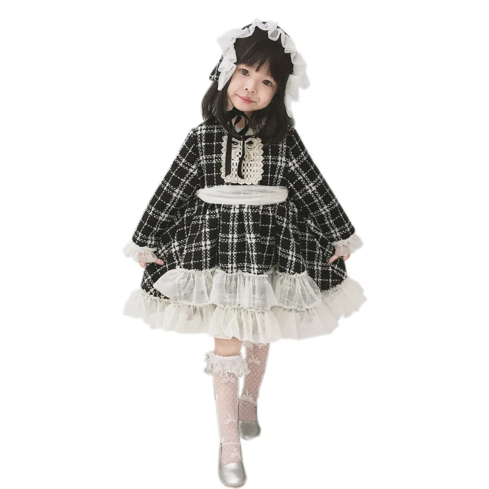 

Autumn winter baby girls dresses long sleeve dress with cap princess baby dress high quality kids clothes