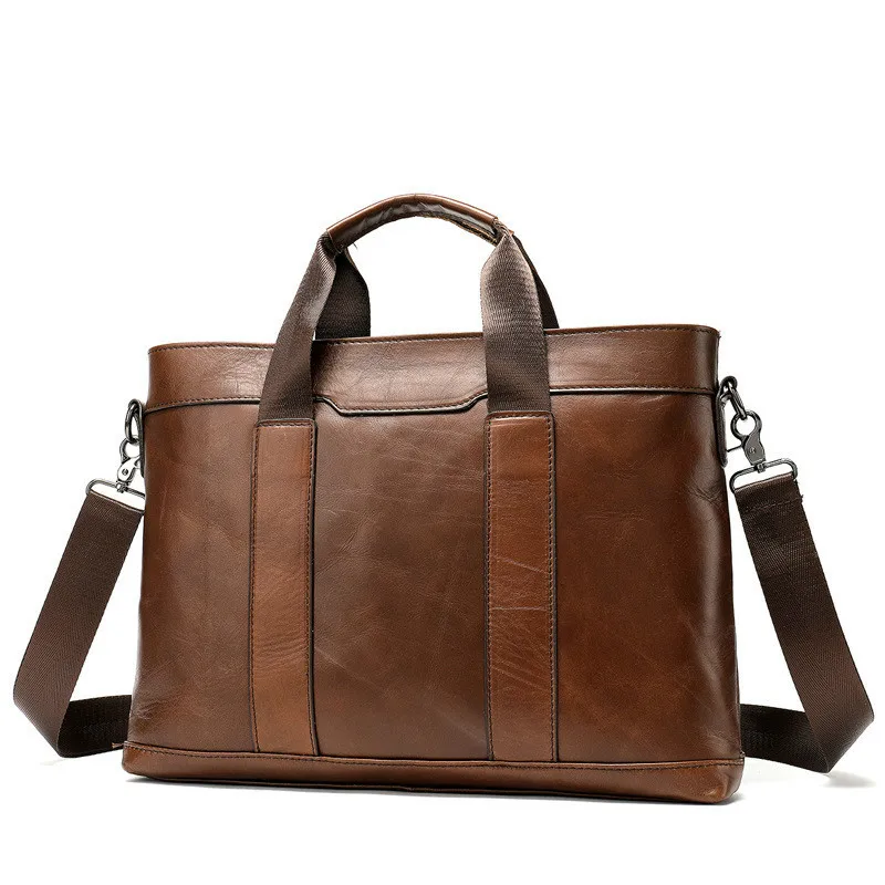 

Genuine Leather Bag For Men Brown/black Briefcases Bag For Male Computer/document/notebook Bag Single Shoulder Business Bags
