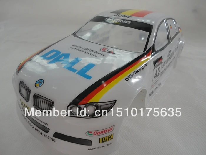 Ewellselling №: 017 ПВХ Окрашенный корпус 190 мм для 1:10 1/10 RC автомобиль белый/красный 2