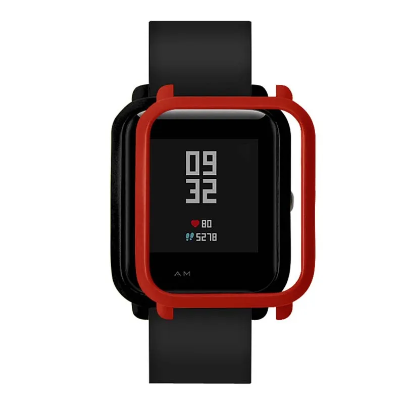 Цветной чехол из поликарбоната для Xiaomi Amazfit Bip BIT PACE Lite, Молодежные умные часы, защитная оболочка для Xiaomi Huami Amazfit Watch - Цвет: Красный