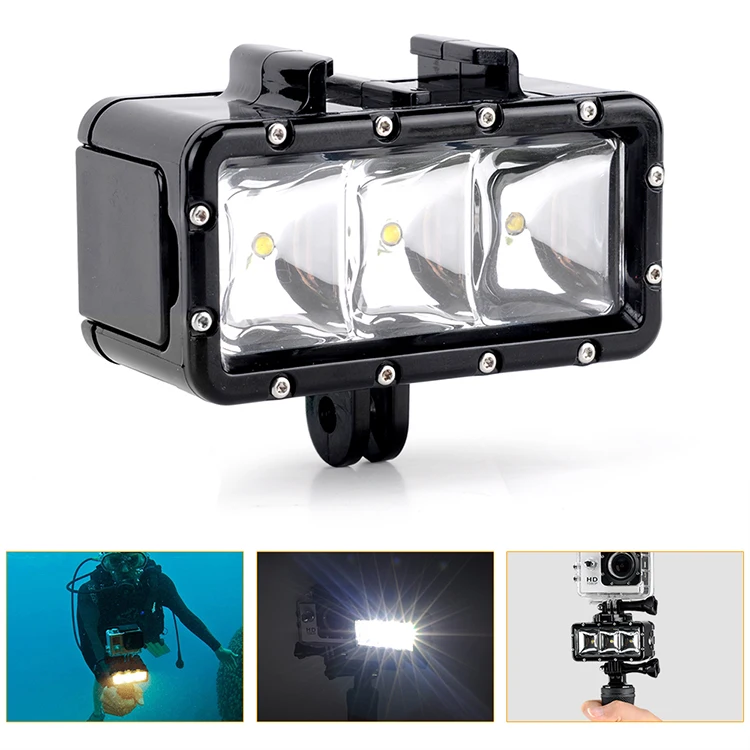 

Gopro Waterproof LED Video Light 40M Underwater Dive Diving with Battery Adapter Mount for GoPro Action Camera Hero 4/3+/3/2/1