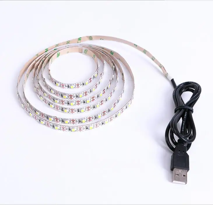 DIY DC5V источник питания 3528 SMD USB Светодиодная лента световая 50 см 1 м 2 3 4 5 для ТВ фона