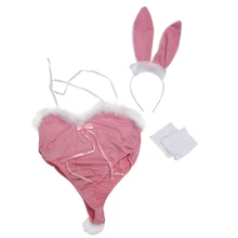 

Women Hot Sexy Bunny Body Suit Cosplay Costume Uniform Underwear Pink