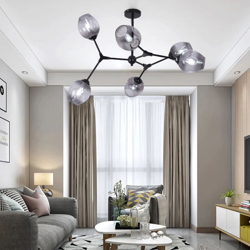 

Ceiling Lights For Home Lighting Luminaire Multiple Rod Wrought Iron Ceiling Lamp E27 Bulb Living Room Lamparas