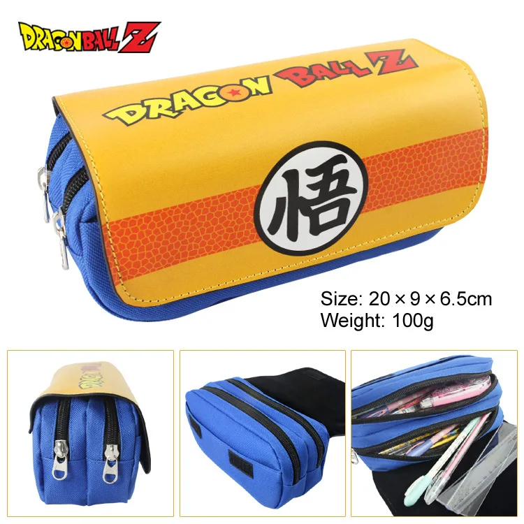 

Dragon Ball Z Canvas Double Zipper Pencil Bag Anime Pencil Case Kids Girl Gift Stationery Container School Supplies