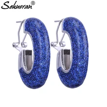 Sehuoran, цинковый сплав, большие серьги-гвоздики для женщин, корпус для вспышки с капельным маслом, длинные серьги, модные ювелирные изделия