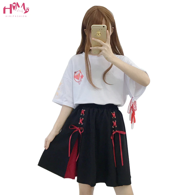 

Women Summer Pleated Skirts Vintage High Waist Tutu Skirt Patchwrok Harajuku Black Cross Bandage Student A-line Mini Skirts