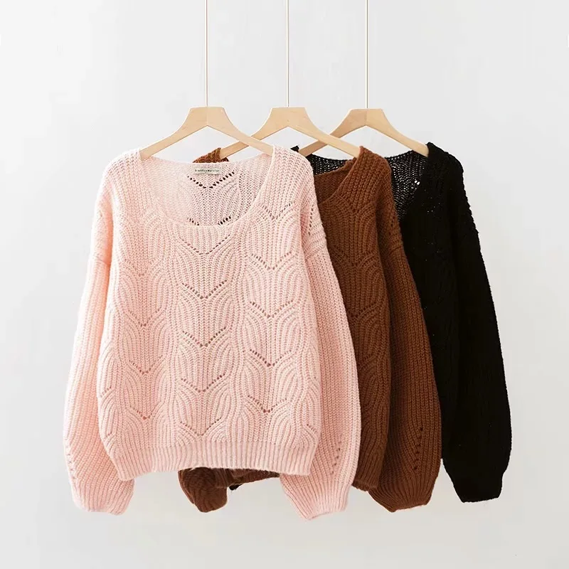 Свитер большого размера, грубая вязка, женский свитер, зимний женский пуловер, ребристый укороченный свитер, женские вязаные джемперы
