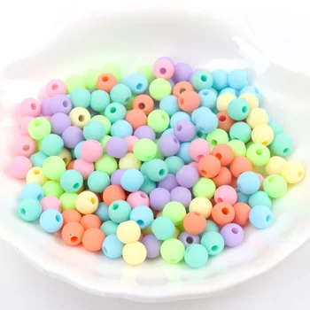 

2019 New Hot Items Wholesale 8mm 100pcs Mixed Acrylic Ball Beads,New Rubber Frosted Spacer Round beads Free shipping YKL0127-8X