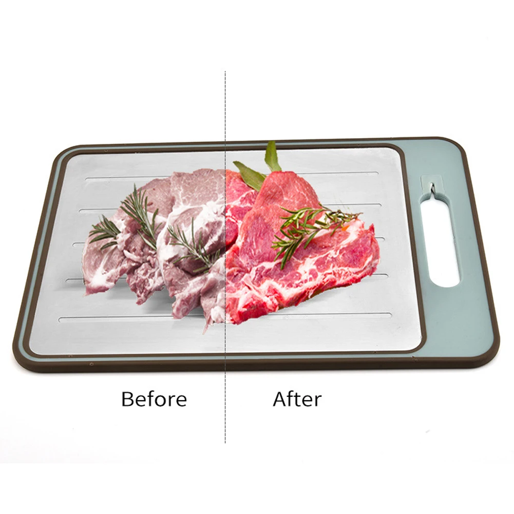 

Fast Vegetable Plate Non Stick Gadget Frozen Food Durable Defrosting Tray Tools Anti Slip Double Sided Easy Clean Kitchen Home