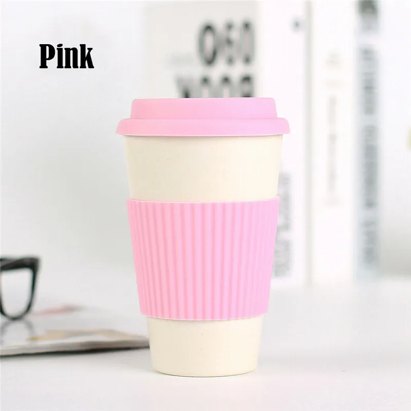 

Portable Travel Reusable Bamboo Fibre Coffee Cup Eco-Friendly Coffee Mugs Fashion Solid Drink Cup kitchen Dining Drinkware