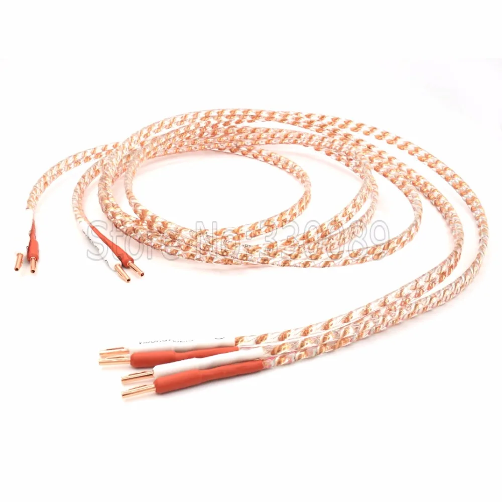 Free shipping 2.5M Yarbo FP-108FS pure copper speaker cable with flat copper viborg pure copper banana plug