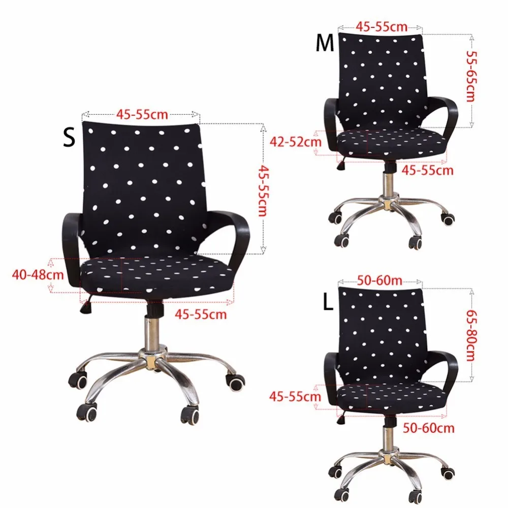 Spandex Office Chair Cover Elastic Computer Chair Cover Dining Chair Washable Removable Rotating Chair Cover