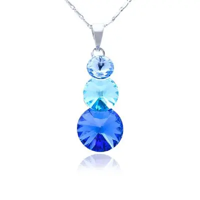 Three-tone linear disc drop Silver Plated Pendant #18161806 | Украшения и аксессуары