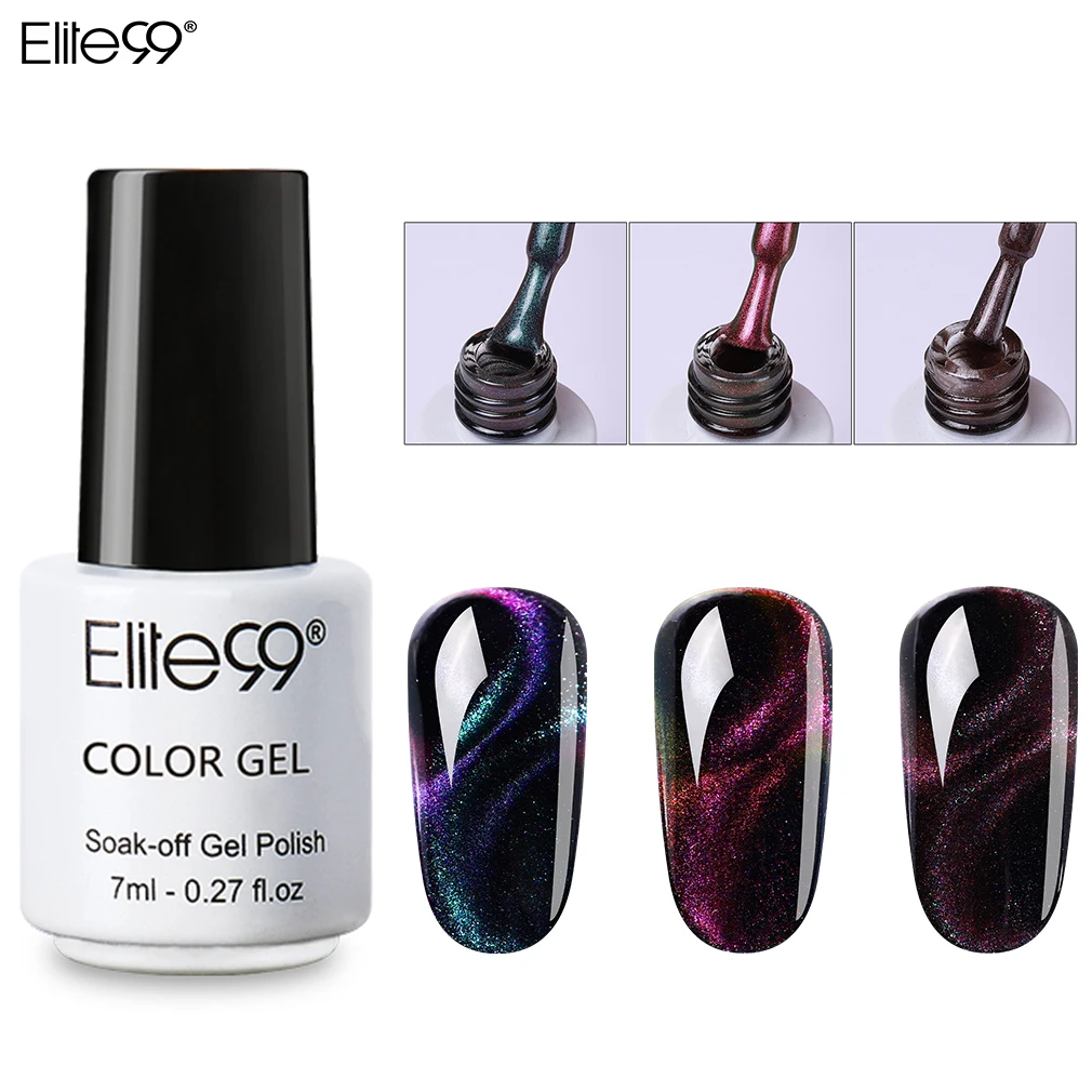 

Elite99 3D Cat Eye Nail Gel 7ml Magnetic UV Nail Polish Soak Off UV Gel Manicure Nail Art Varnish Black Base Needed