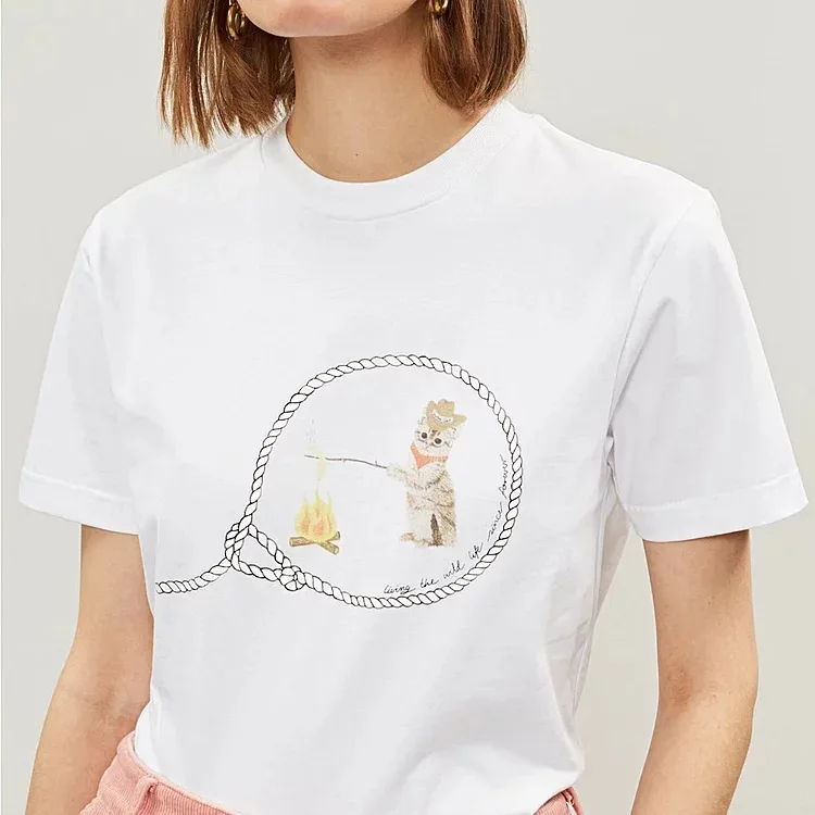 Cowboy Cat Print Tshirt