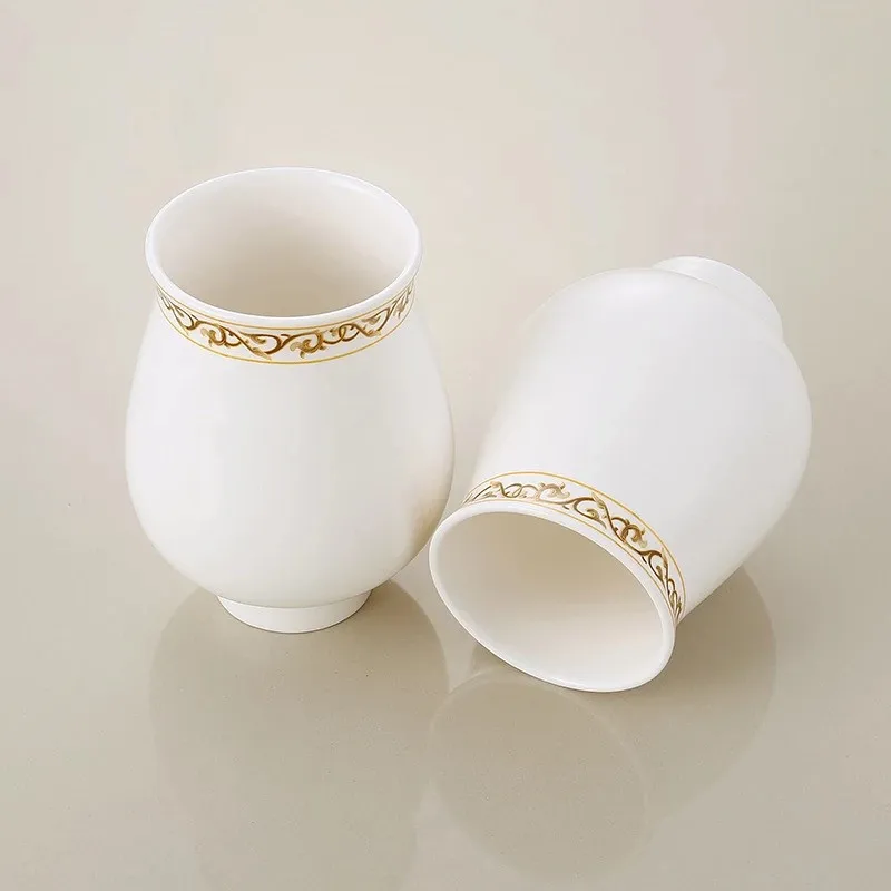 Brass antique crystal double cup holder toothbrush Antique Brass Double Tooth Brush Holder Bathroom Cup Holder Toothbrush
