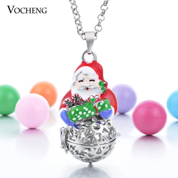 

10pcs/lot Vocheng Angel Ball Snowflake Cage Prayer Box Christmas Pendant Necklace with Stainless Steel Chain VA-105*10