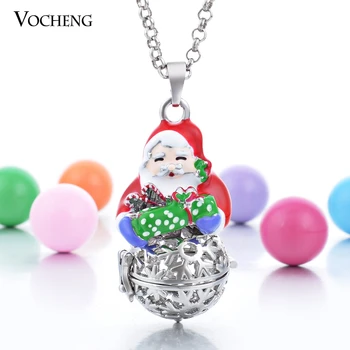 

Vocheng 10pcs/lot Angel Ball Snowflake Cage Prayer Box Christmas Pendant Necklace with Stainless Steel Chain VA-105*10