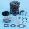 Cylinder Piston Carburetor Carb Gasket Kit For Partner 350 351 370 371 420 390 391 Formula 5000 Chainsaw 41mm Nikasil Plated 5