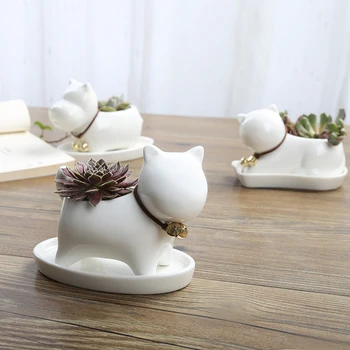 

Christmas Simple White Porcelain Creative Animal Shape Fleshy Flower Pot Desktop Home Office Decoration Christmas Gift