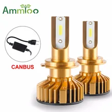 AmmToo 2PCS H7 led H4 Car Headlight Mini Canbus 9012 H1 Led Bulbs H11 HB3 HB4