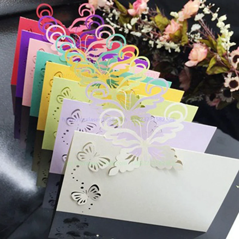 50pcs Butterfly Laser Cut Table Name Place Cards Favor Gifts Table Name Message Setting Card Wedding Birthday Party Supplies (3)